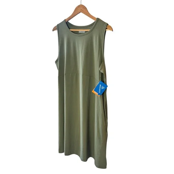 NWT Columbia PFG Dress Olive Green XXL Omni-Freeze UPF 50 Sleeveless Vacation - Picture 3 of 9